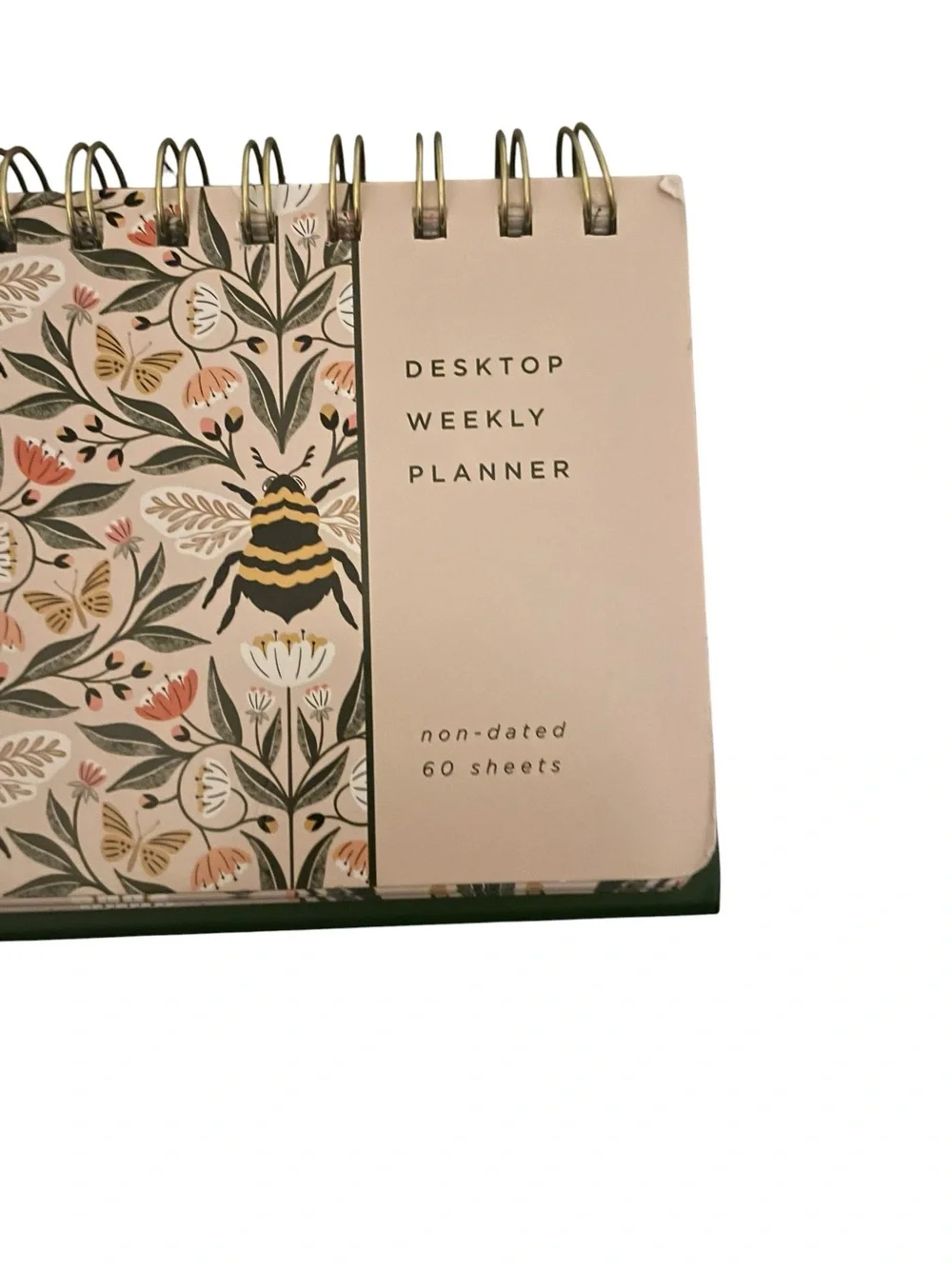 Floral Bee Desktop Weekly Planner Undated NWOT